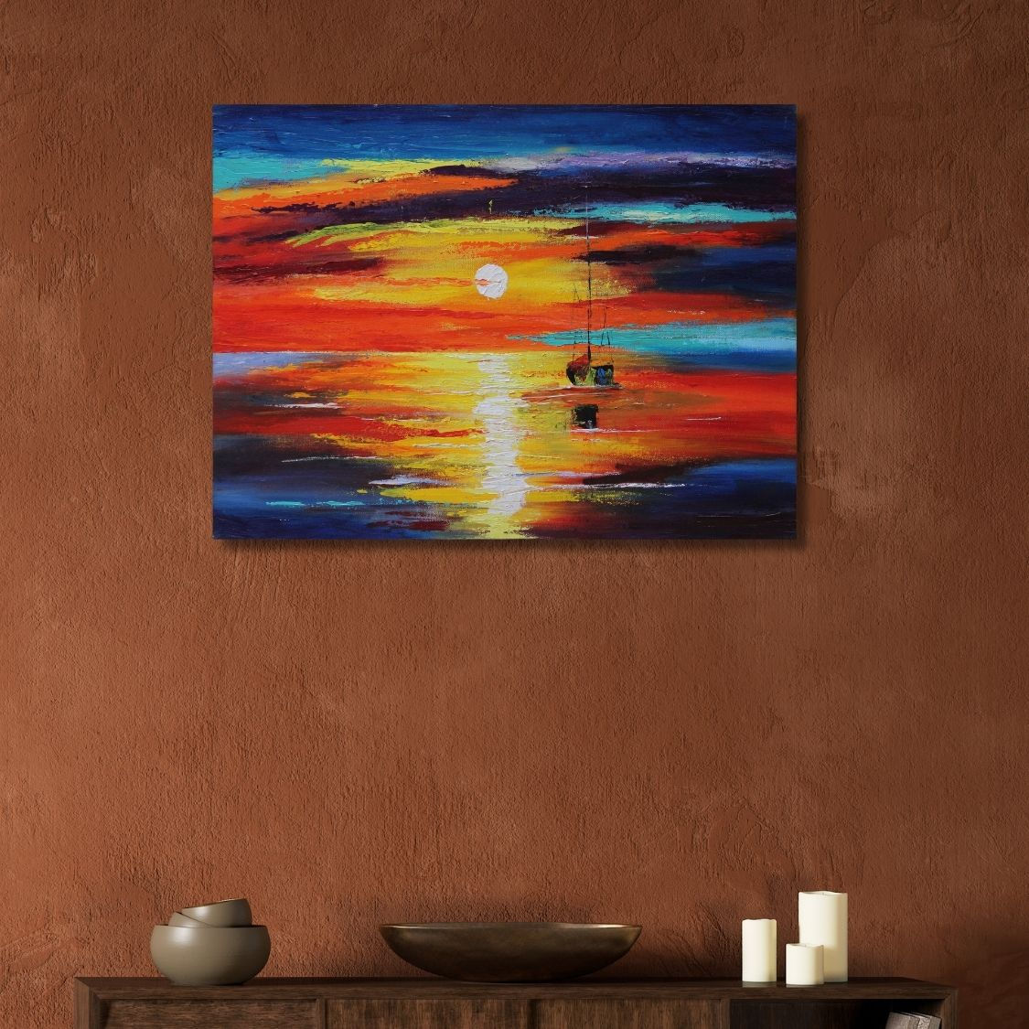 Textured Acrylic Sea Painting