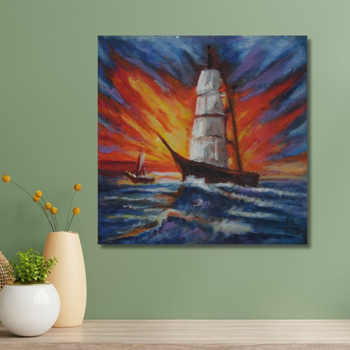 Ocean Wave Acrylic Painting