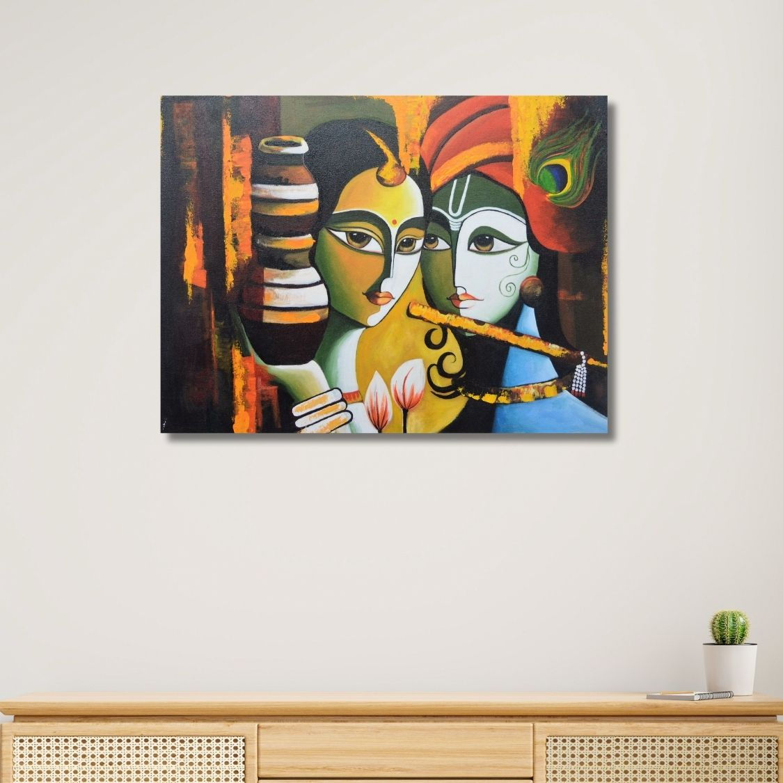 Contemporary Radha Krishna Artwork