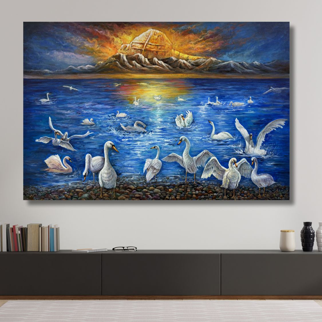 Tranquil Blue Lake Painting