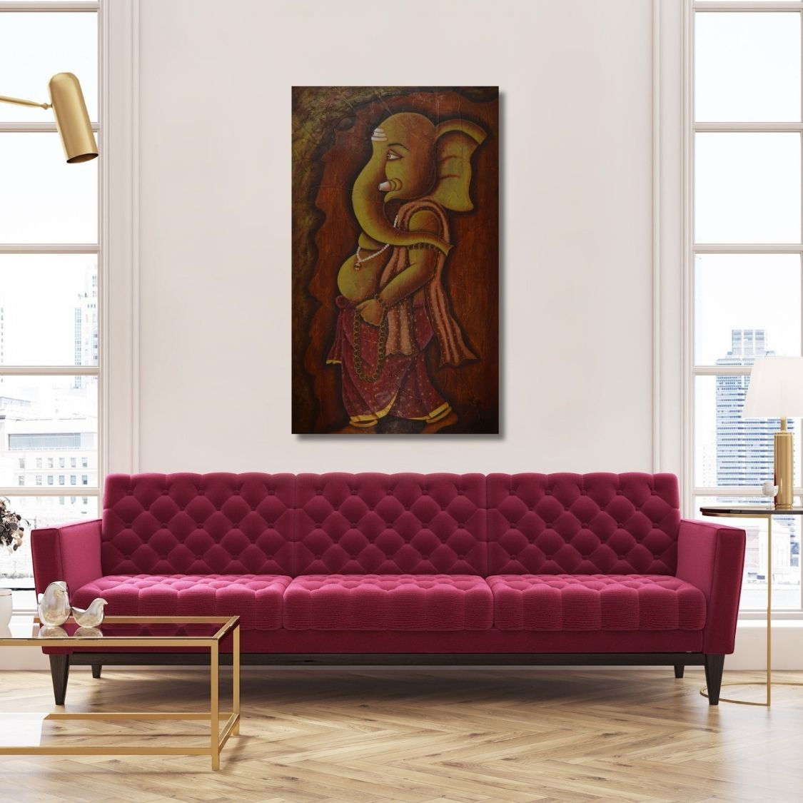 handmade ganesha acrylic artwork