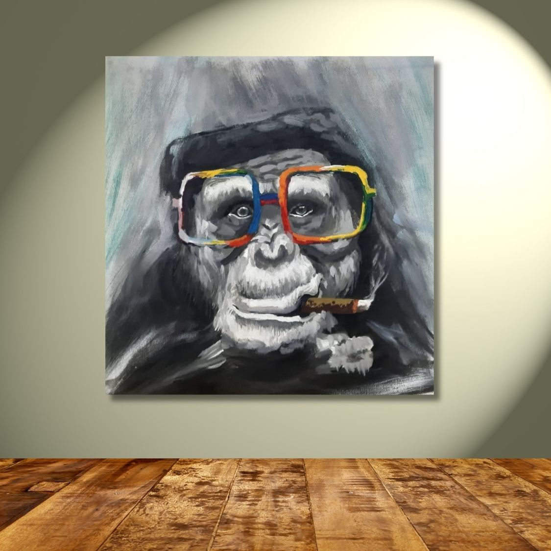 humorous monkey canvas painting