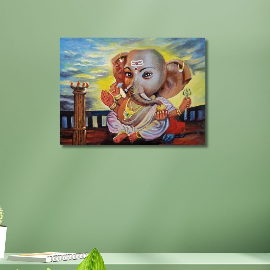 Divine Ganesh Wall Painting