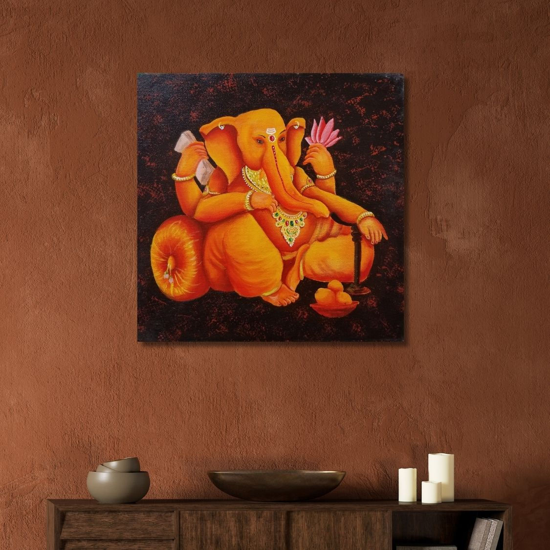handmade ganesha acrylic painting