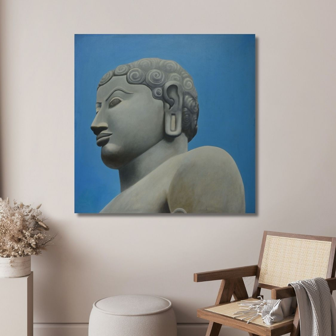 Gomateshwara Bahubali Statue Spiritual Wall Art