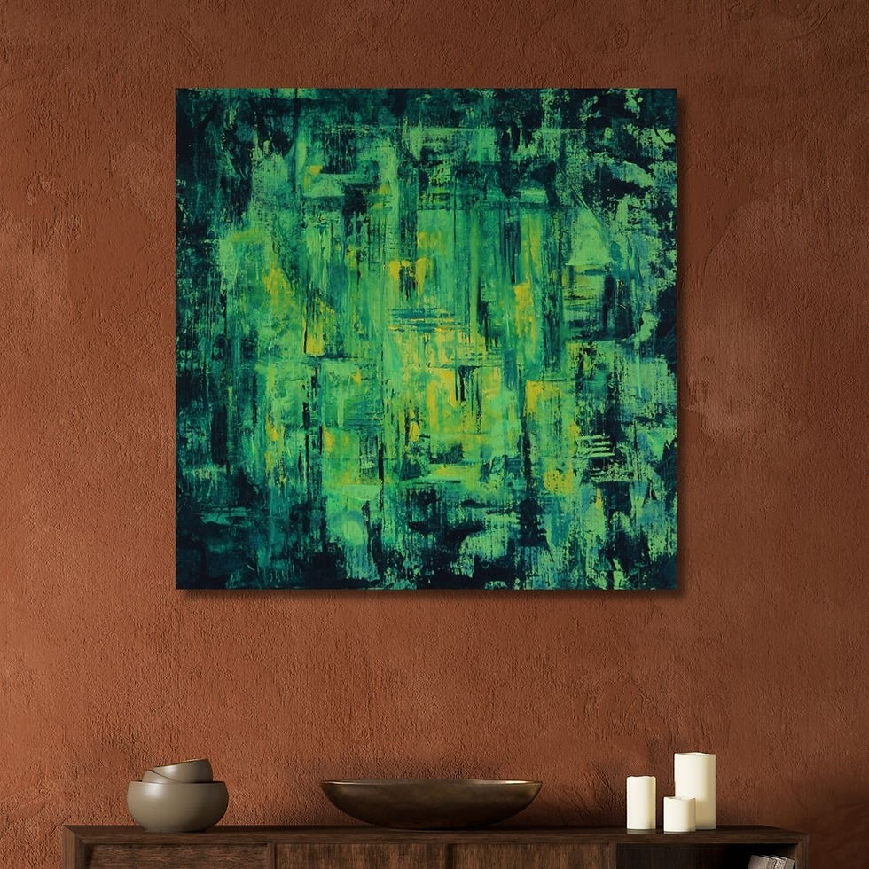 Handmade Green Abstract Art