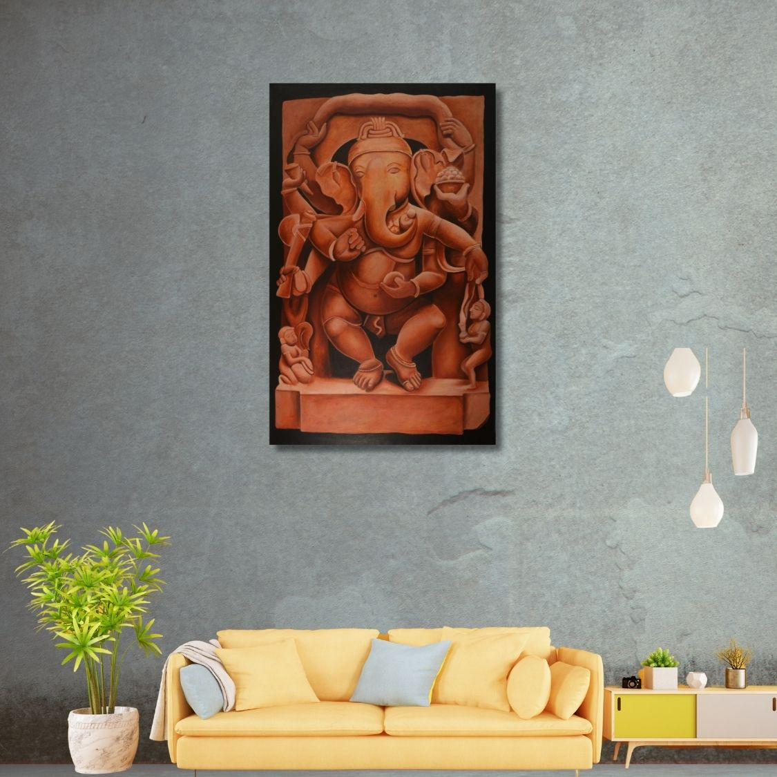 handmade ganesha acrylic artwork