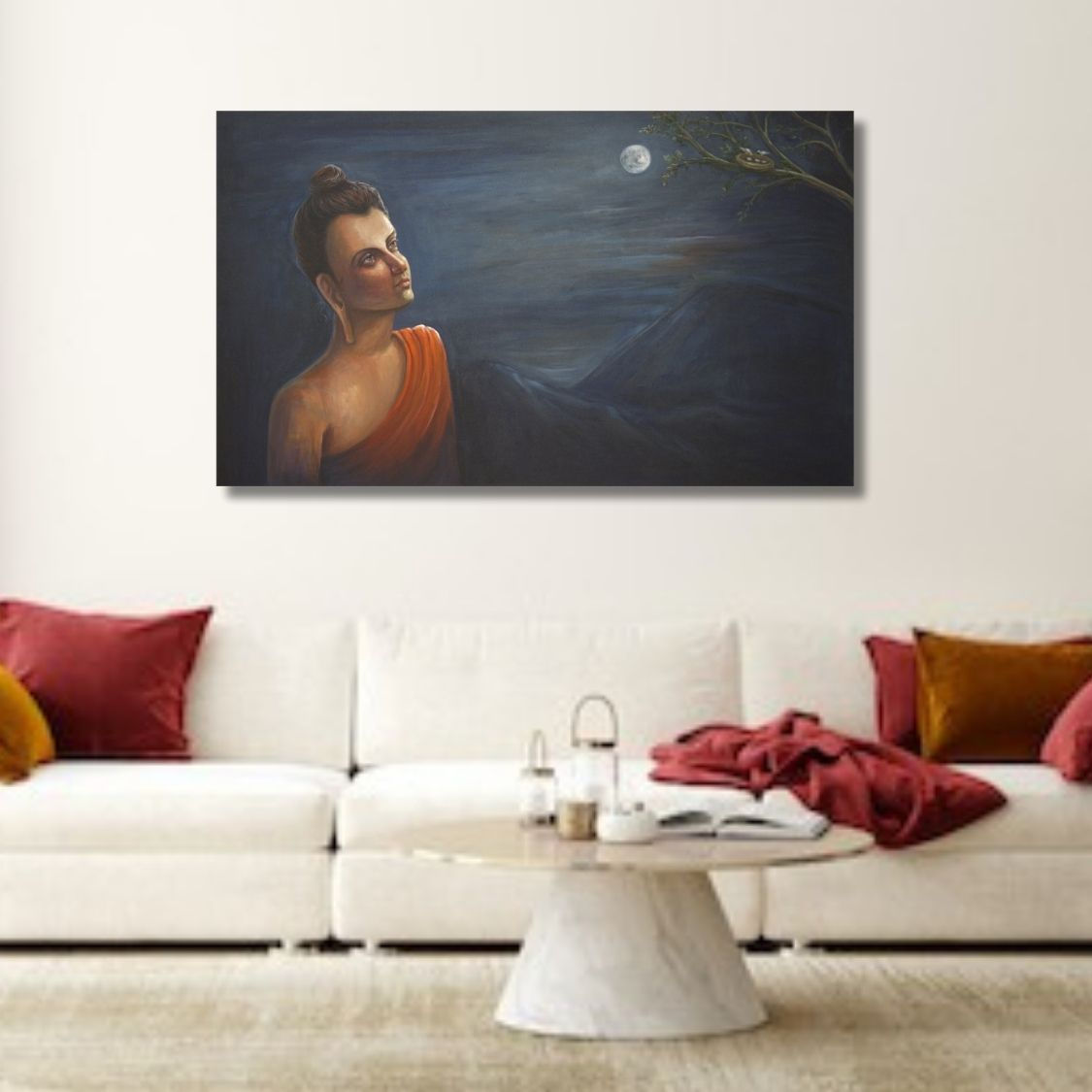 peaceful buddha handmade painting