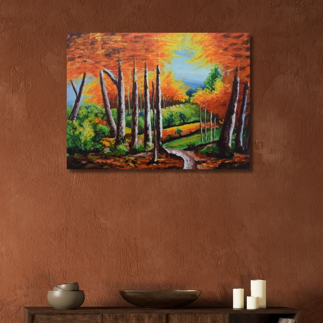 Colorful autumn forest decor