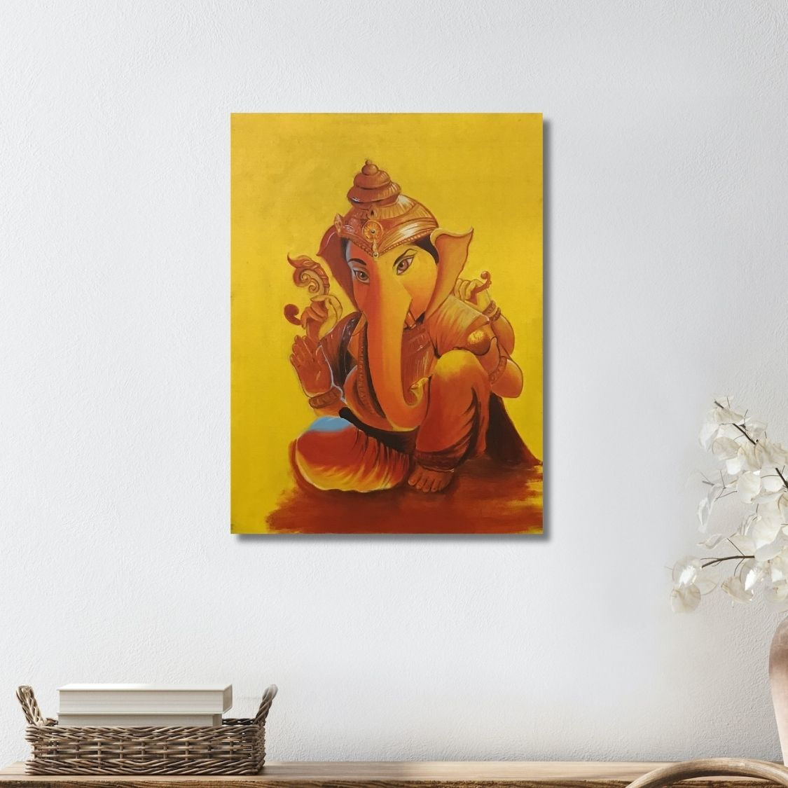 golden lord ganesha painting