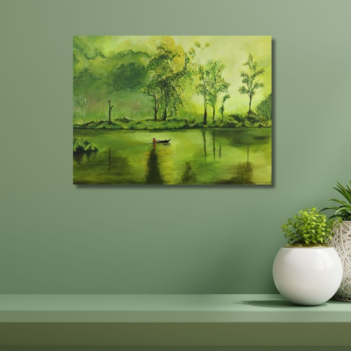 Tree and River Painting