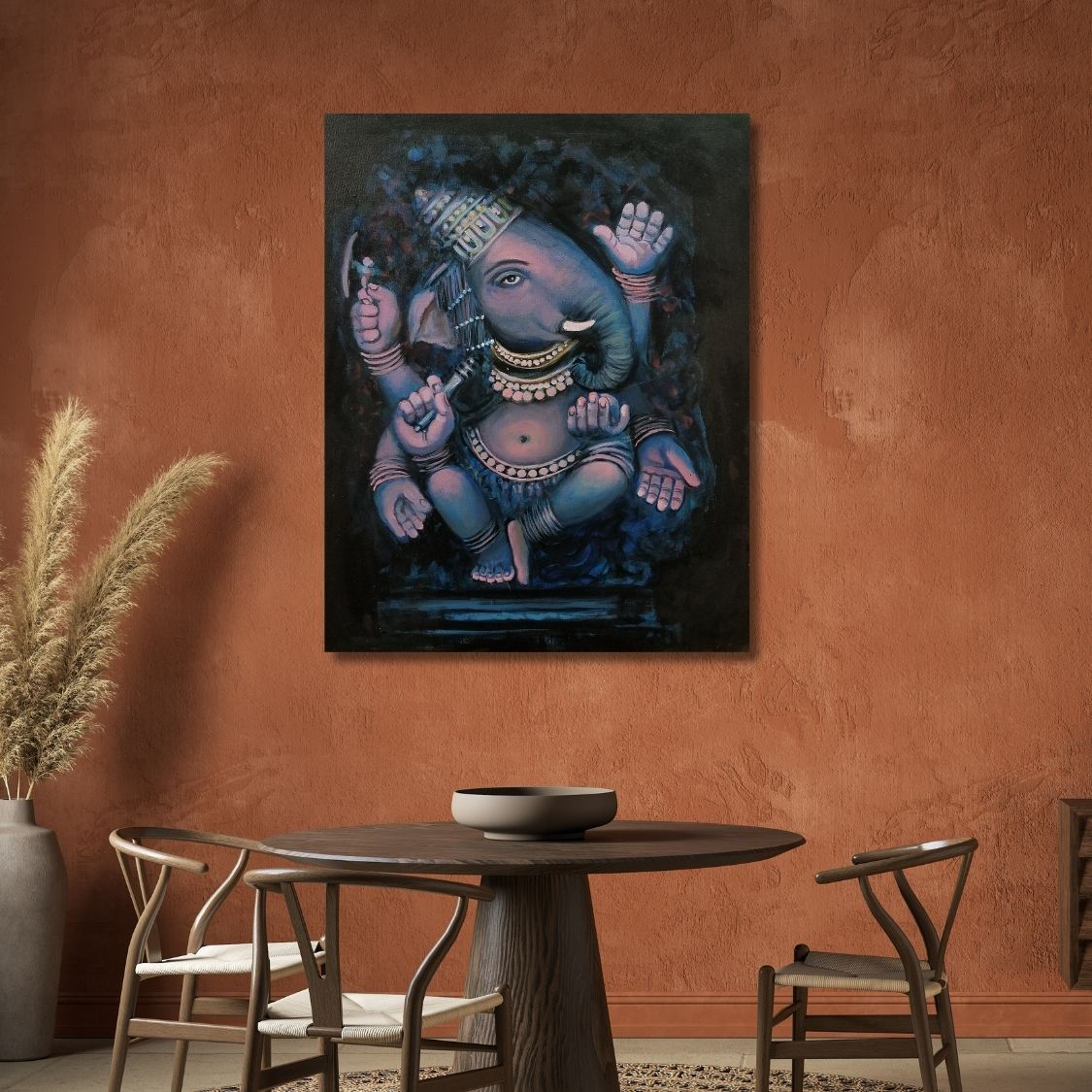 Blue Ganesha Acrylic Painting