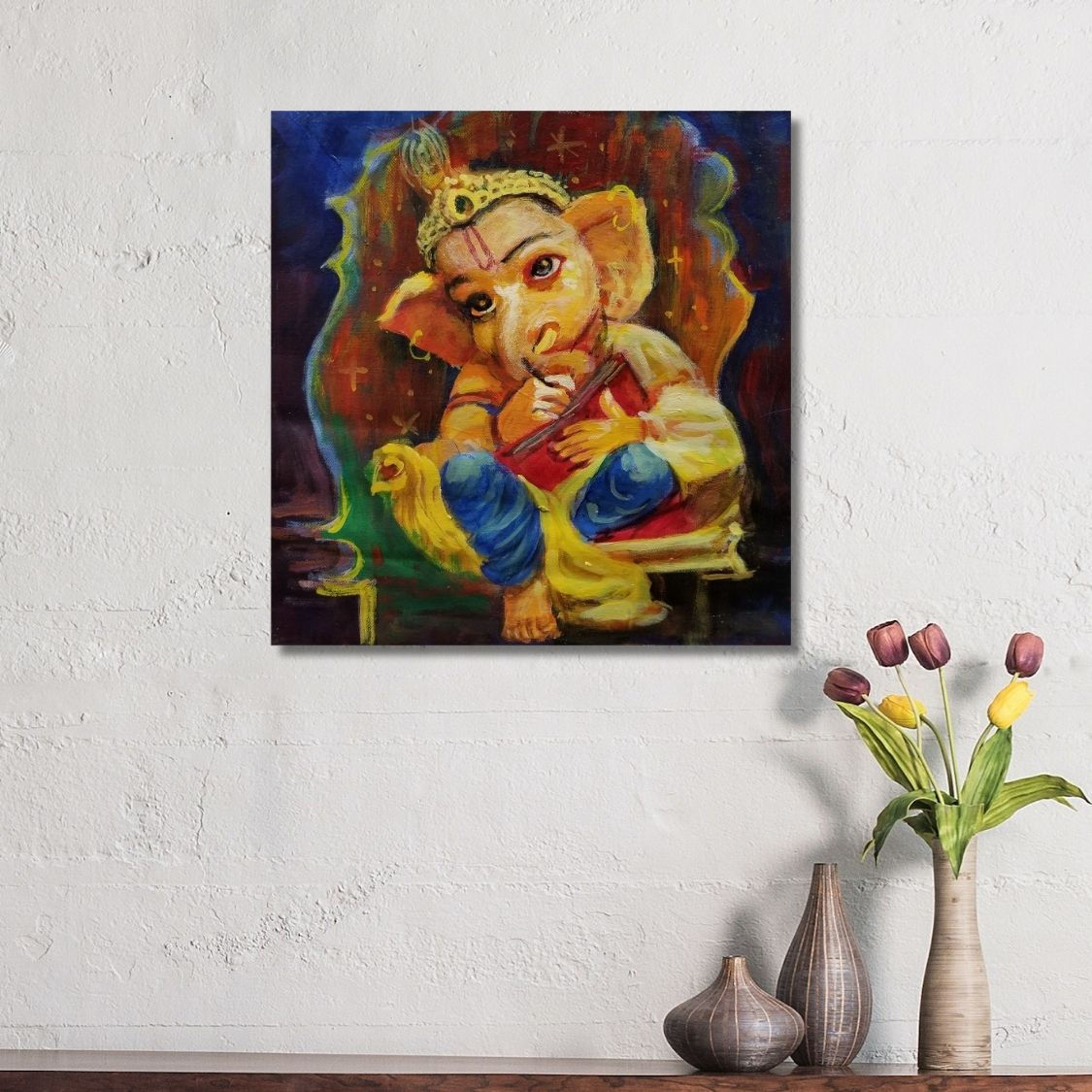 Handmade Ganesha Modern Canvas
