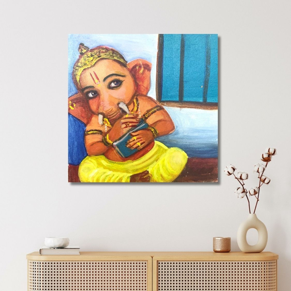 Child Ganesha Acrylic Painting