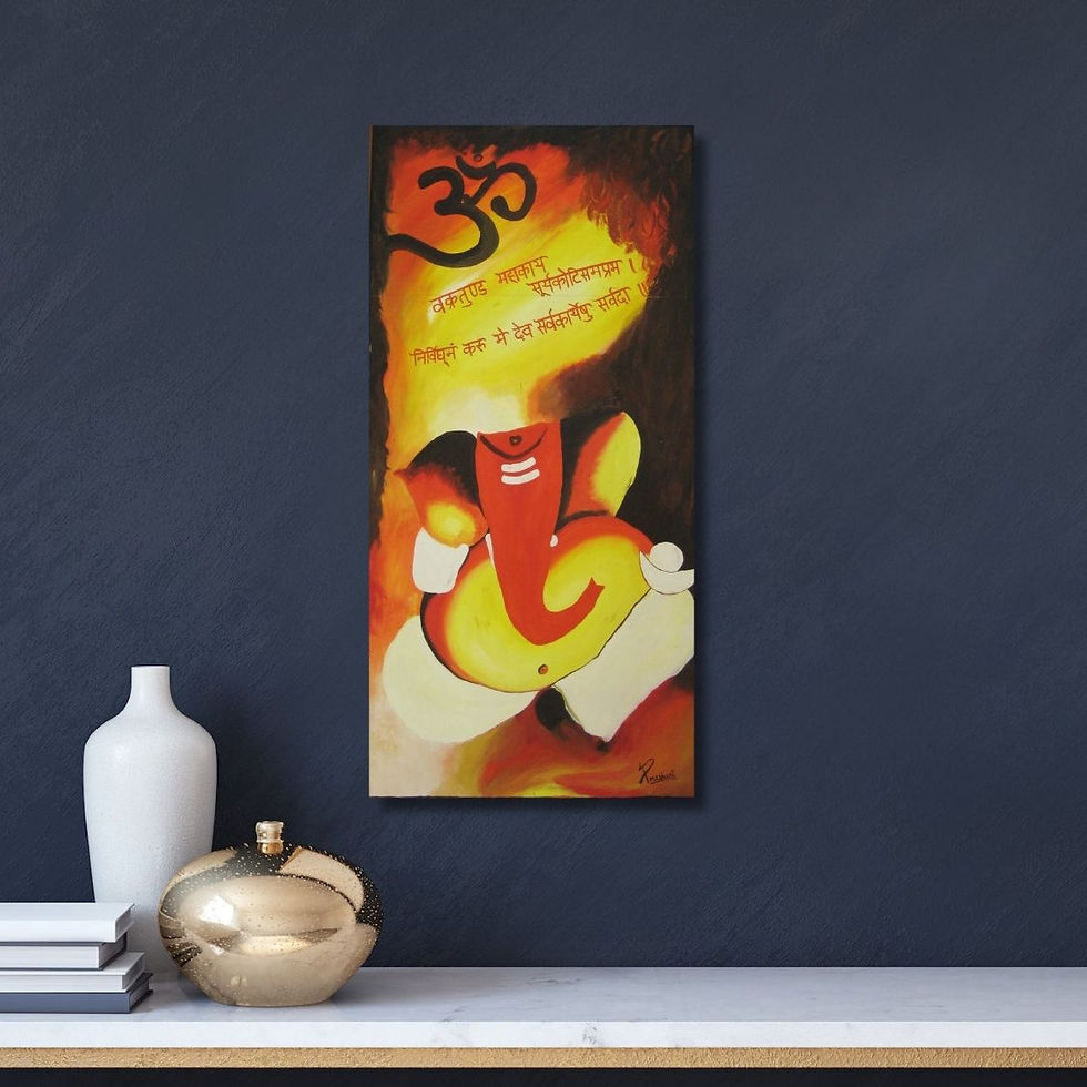 handmade acrylic ganpati artwork