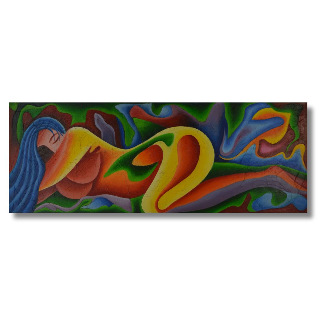 Abstract nude painting on canvas
