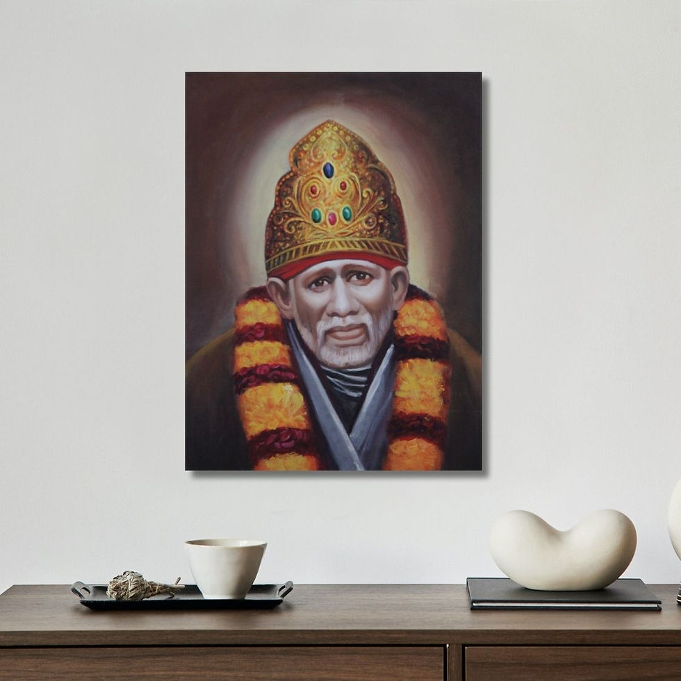 Handmade Acrylic Sai Baba Portrait
