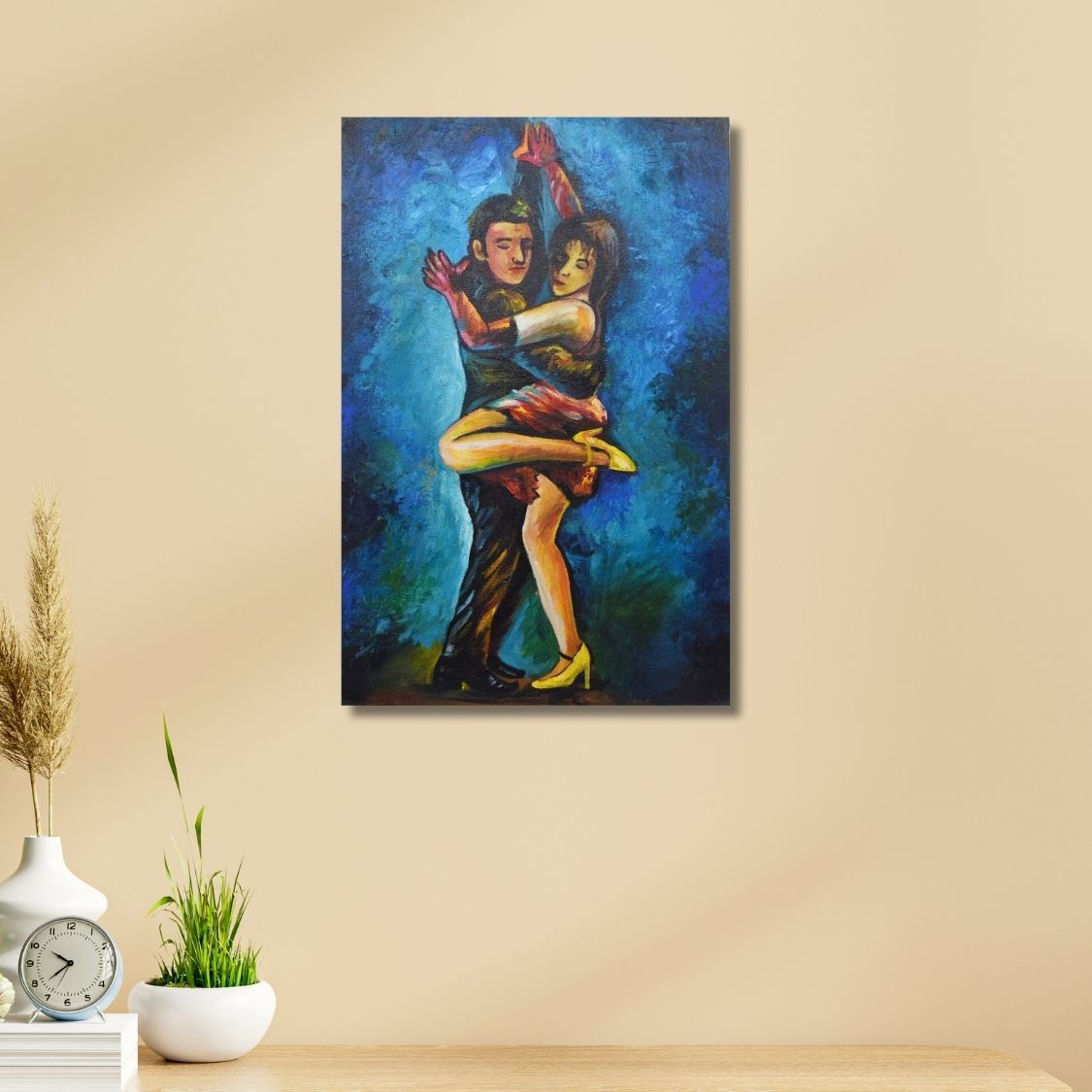 colorful couple dance canvas