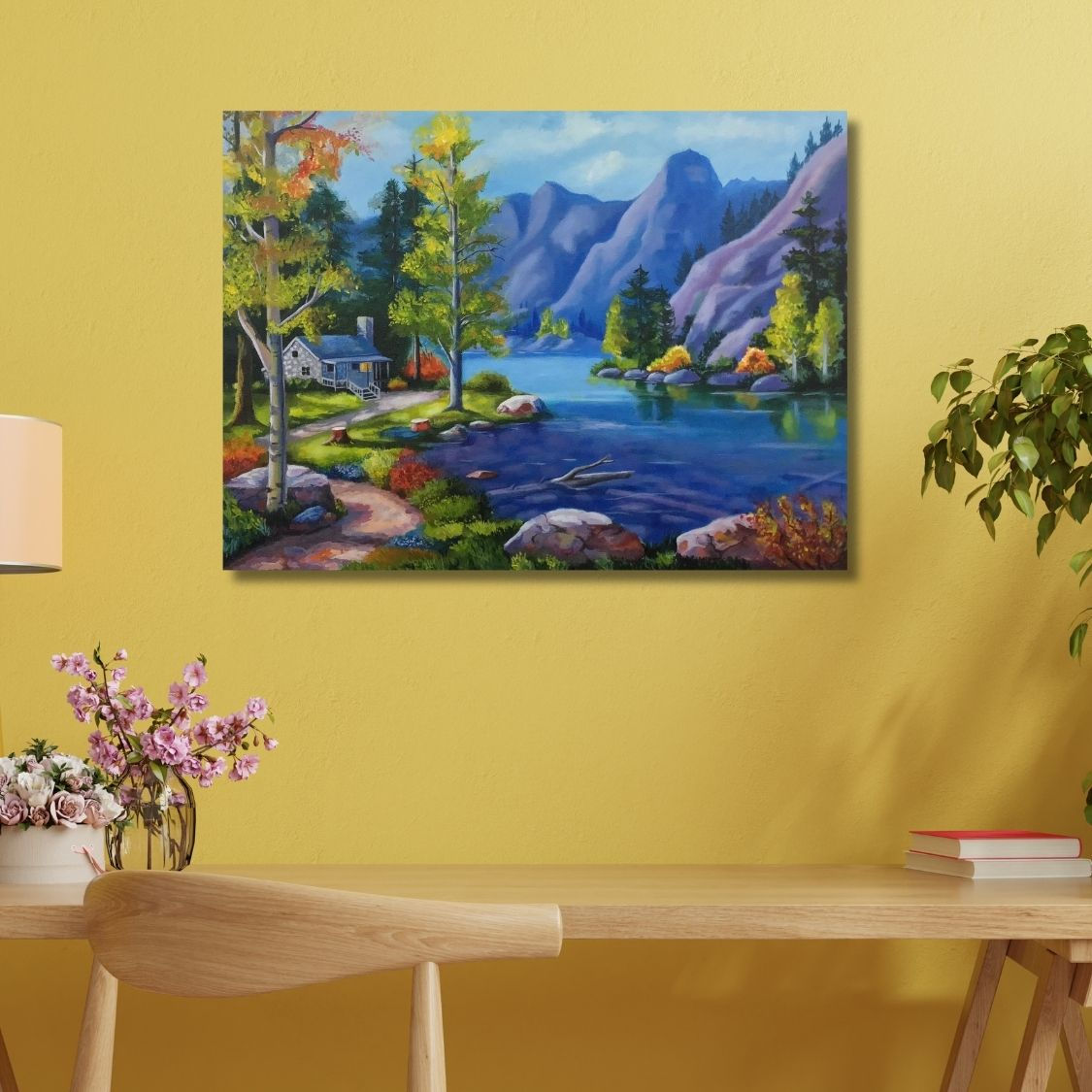 Scenic Mountain River Canvas