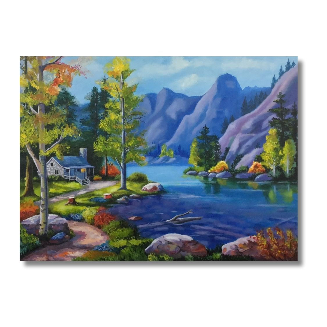 Mountain with River Painting