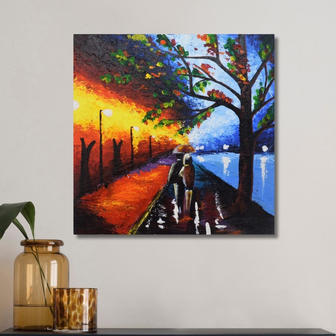 Couple acrylic painting on canvas