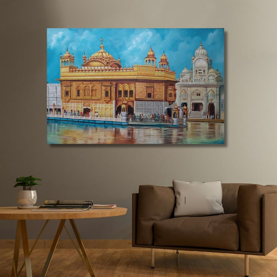 Artistic Golden Temple Handmade Painting
