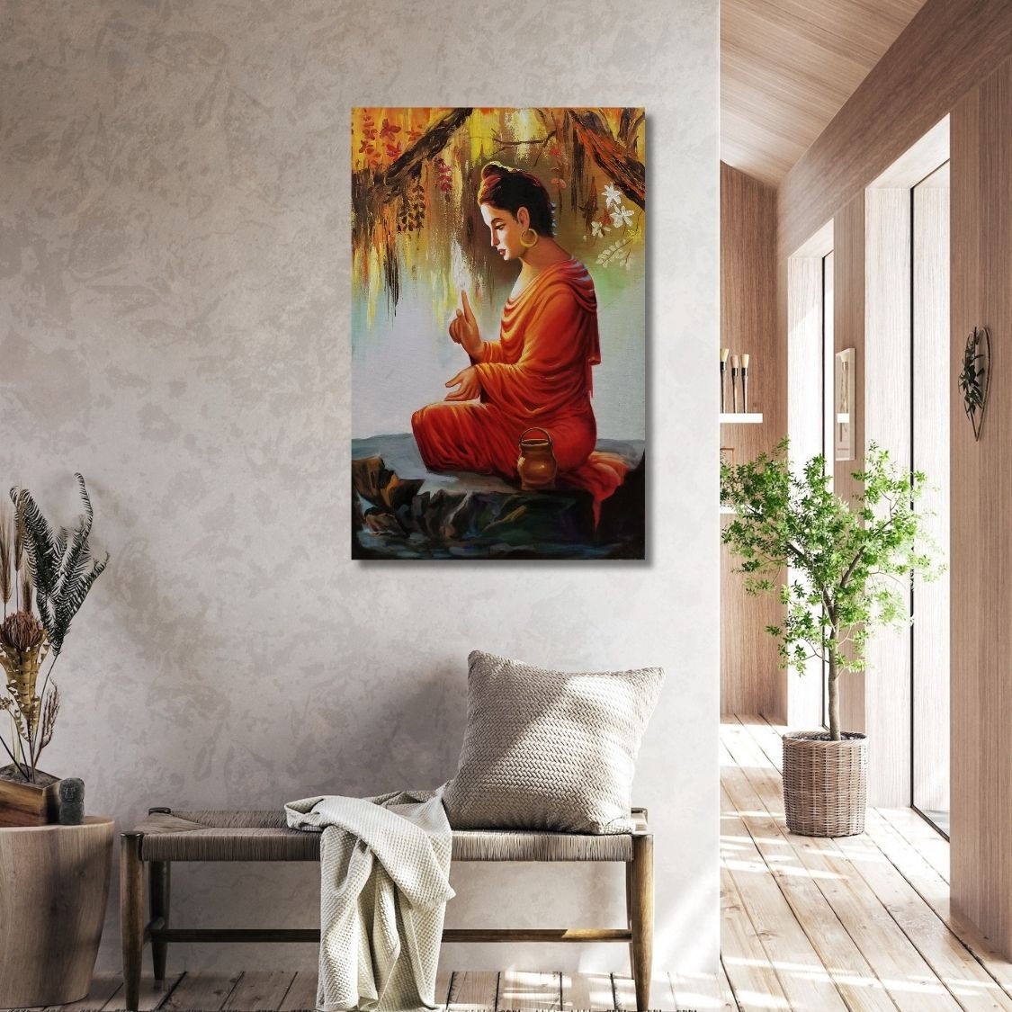meditating buddha wall decor