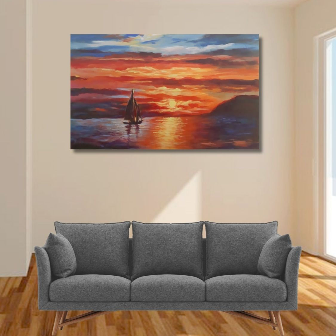 Artistic Handmade Sunset Ocean Artwork