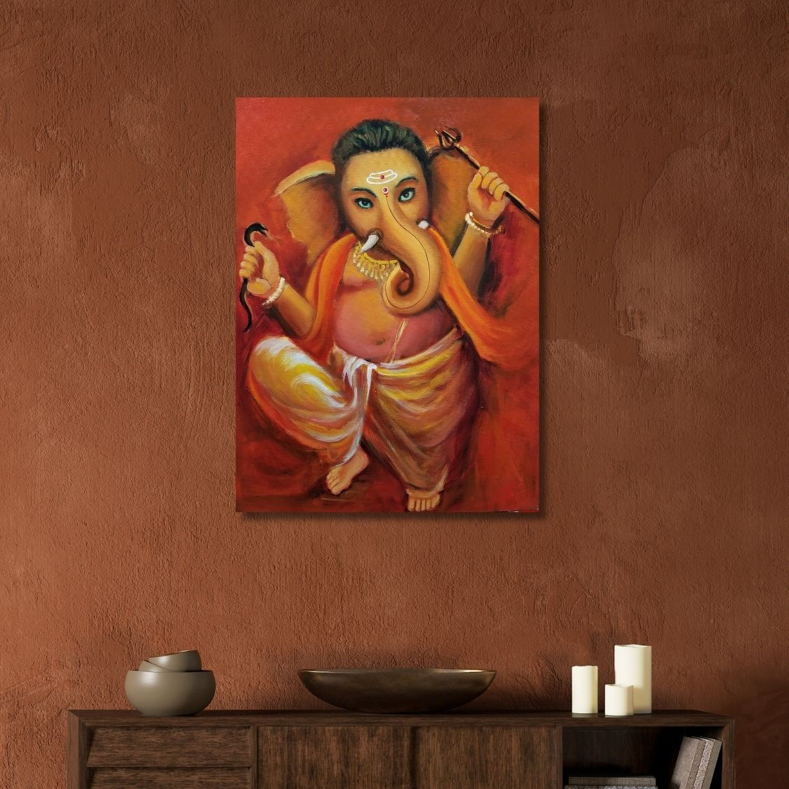 hindu god ganesha acrylic art