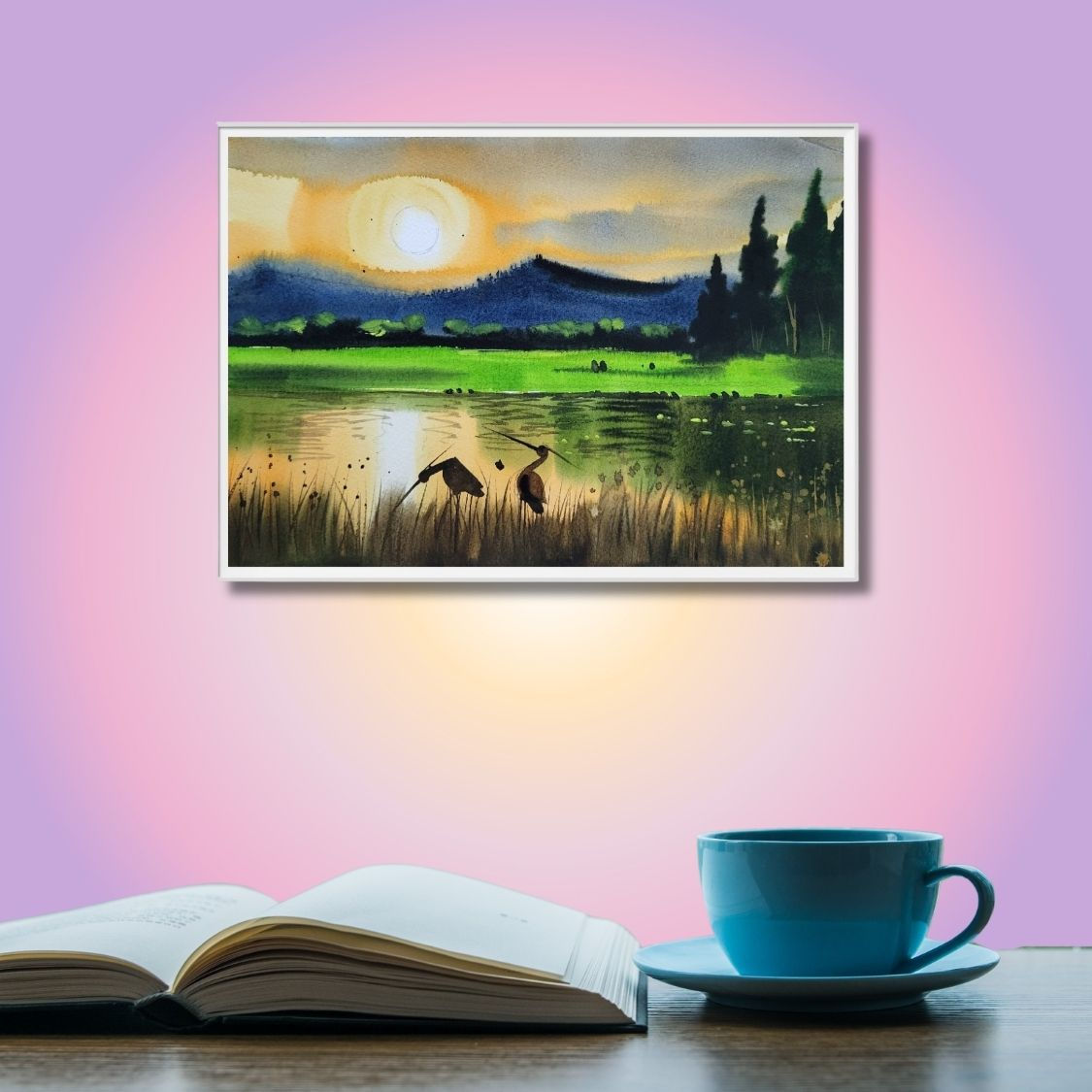 handmade landscape watercolor India