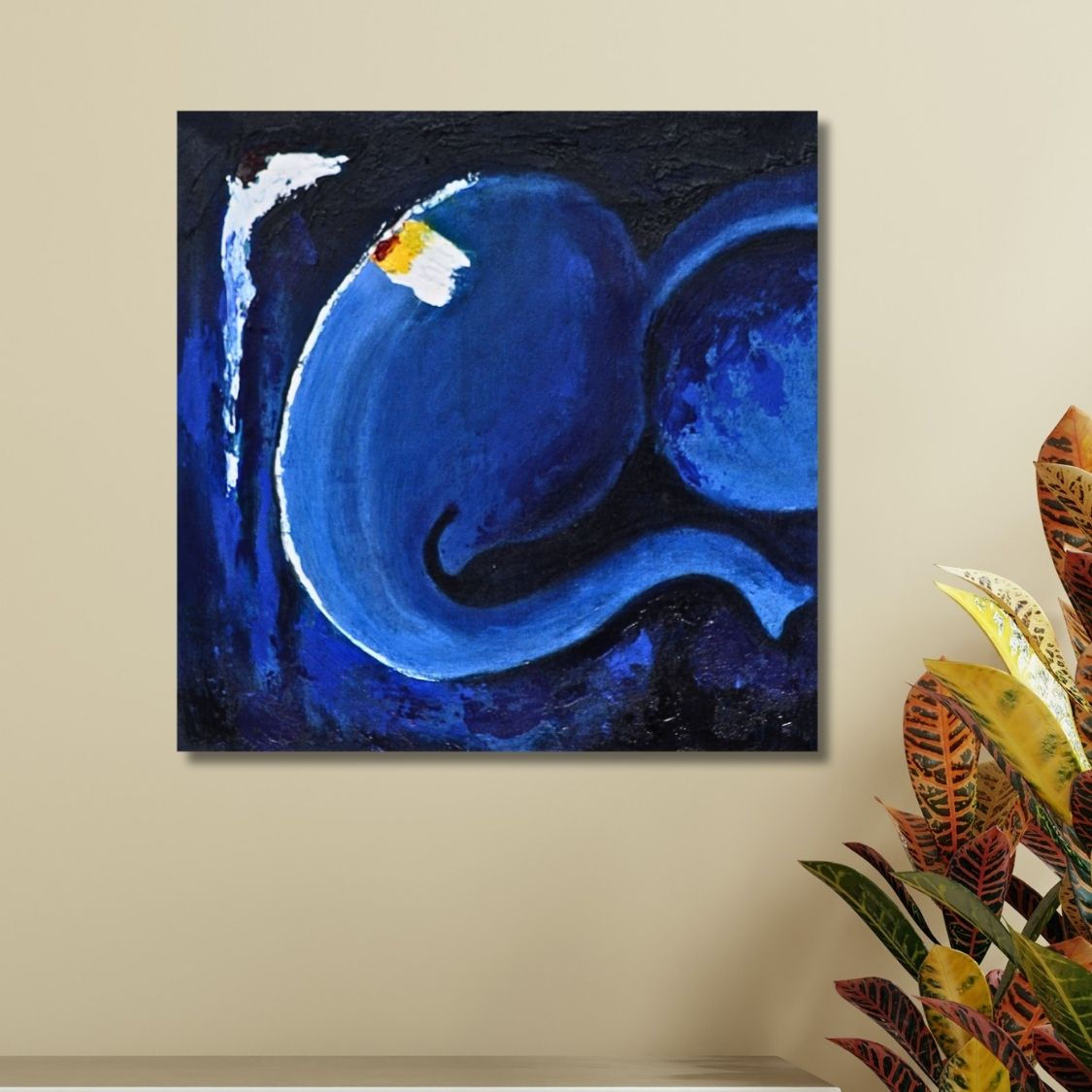 blue abstract ganesha artwork