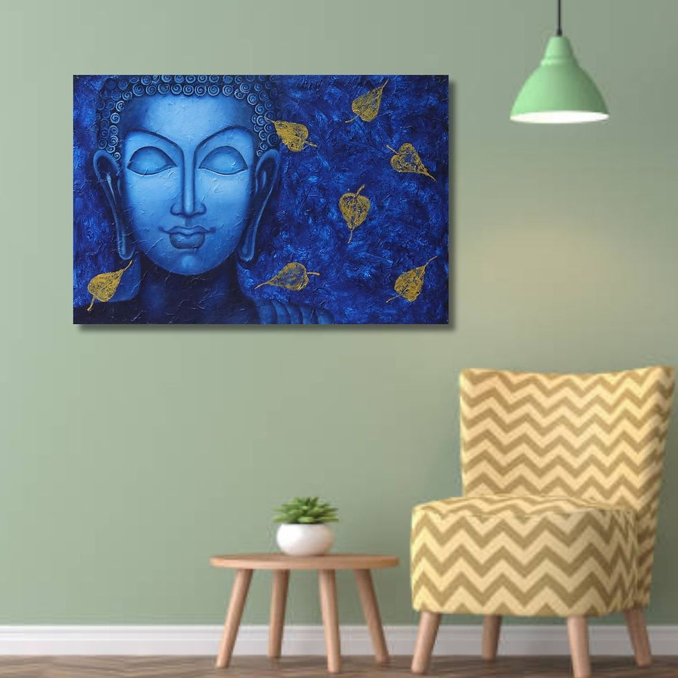 blue buddha canvas art