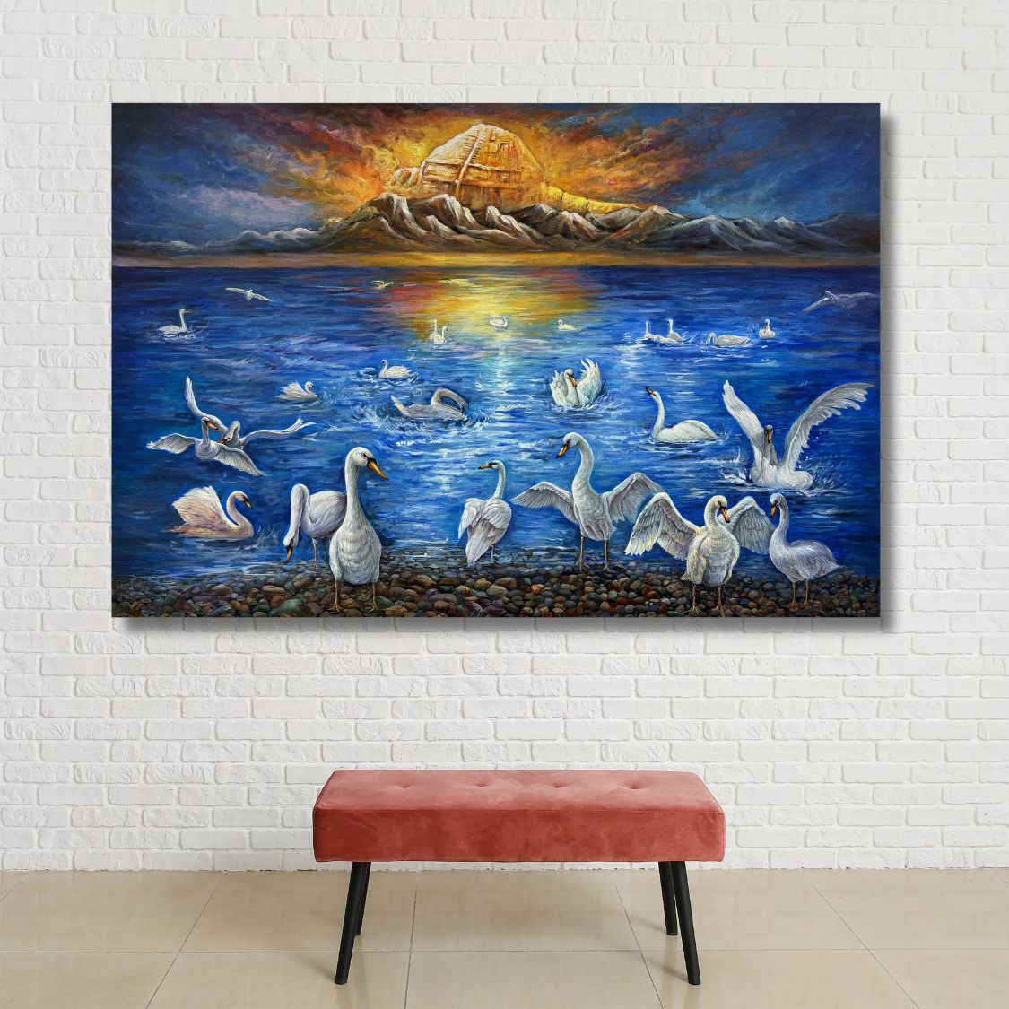 Handmade Kailash Mansarovar Artwork