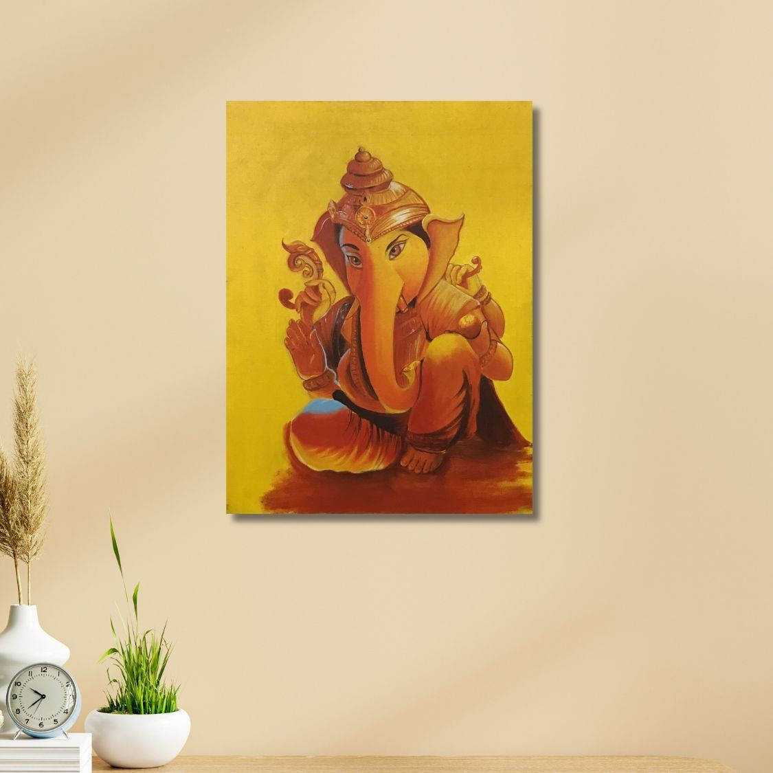yellow ganpati painting