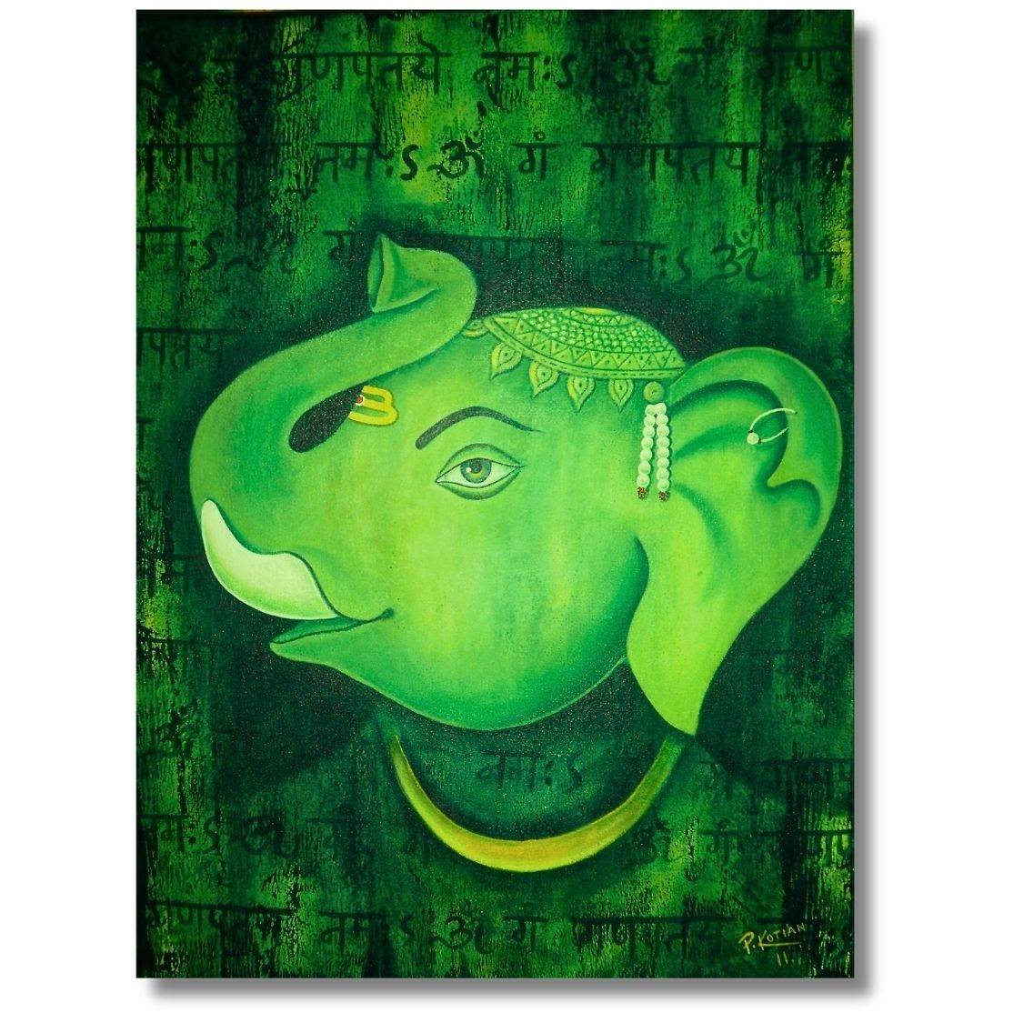 abstract modern ganesha painting