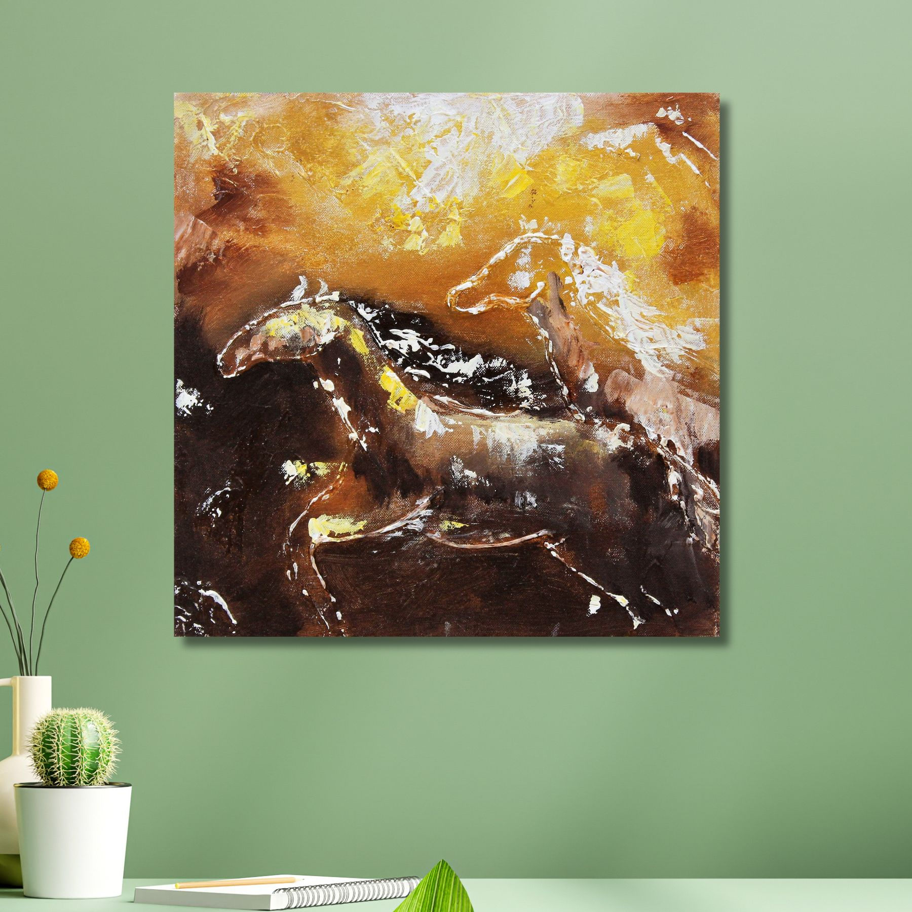dynamic horse abstract acrylic artwork