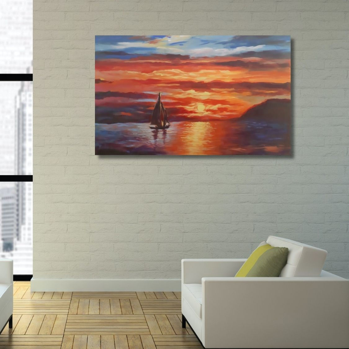 Vibrant Seaside Acrylic Painting