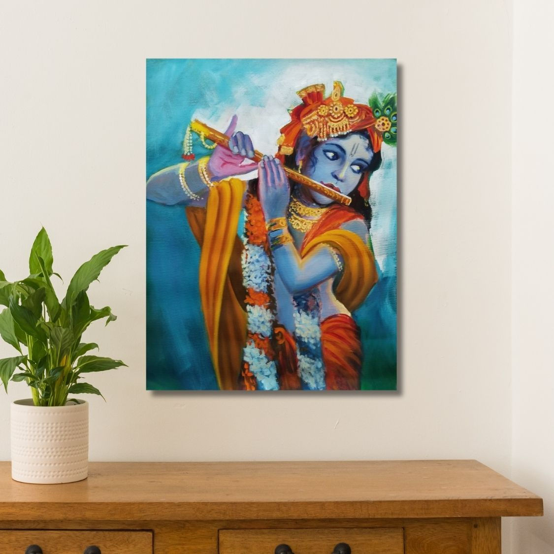 Krishna with Garland and Peacock Feather
