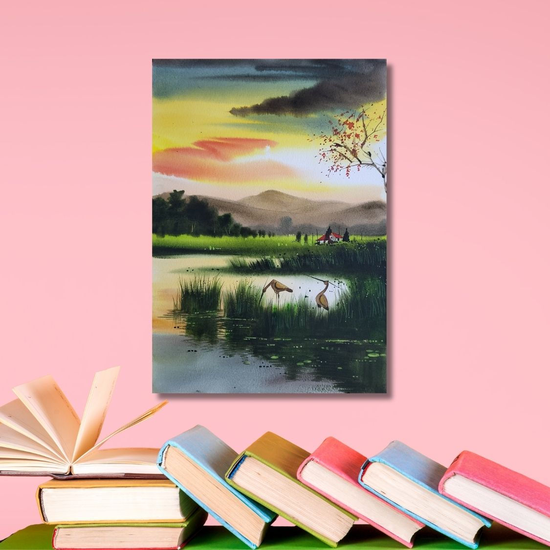 handmade landscape watercolor art