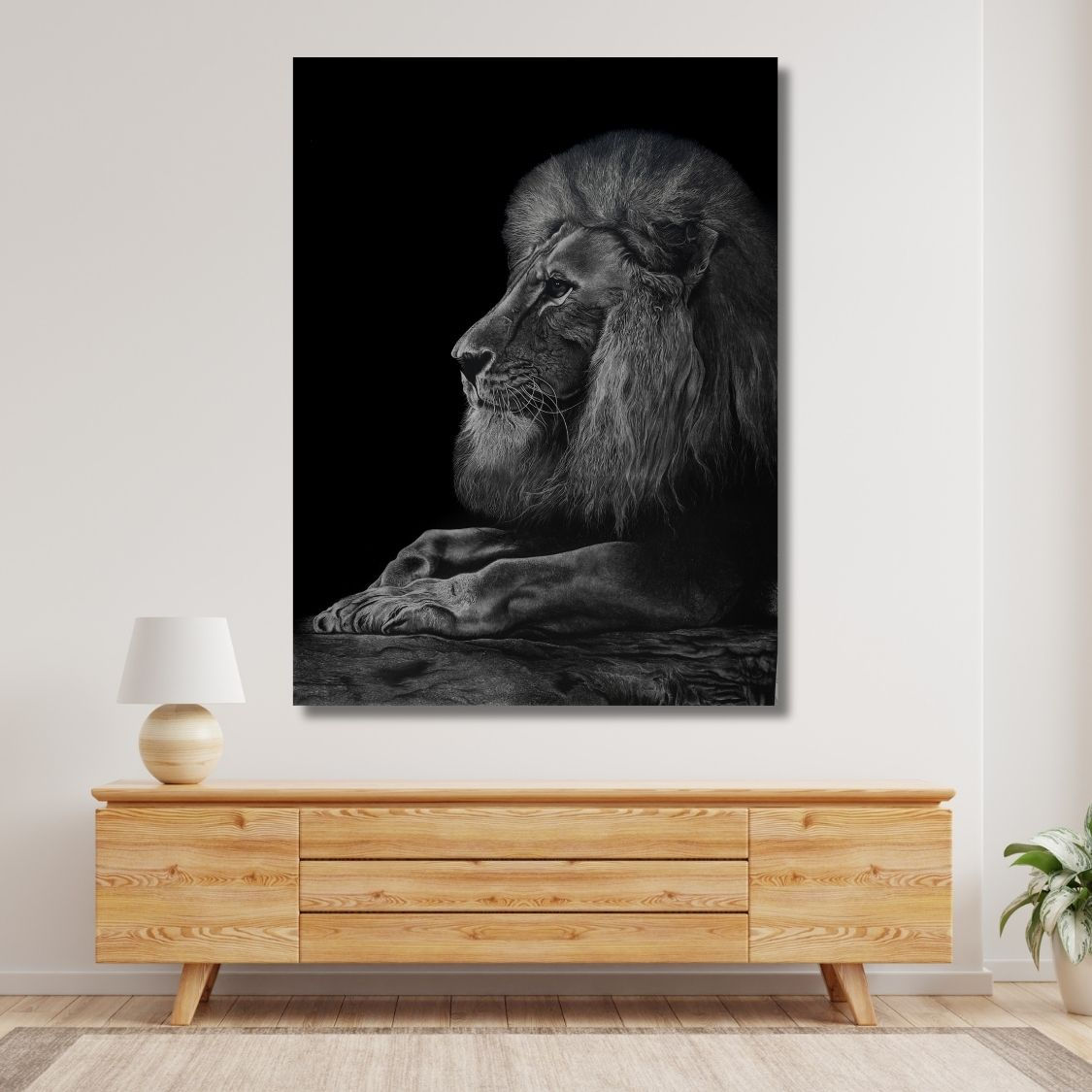 handmade animal charcoal drawing