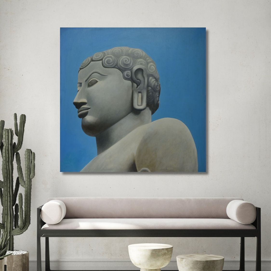 Alternate View Bahubali Statue Acrylic Painting