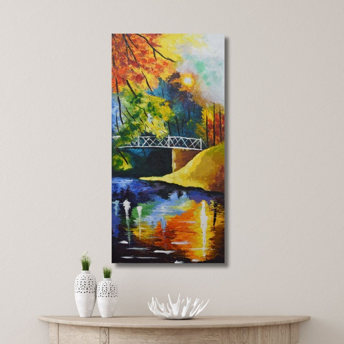 Vibrant tree canopy nature painting