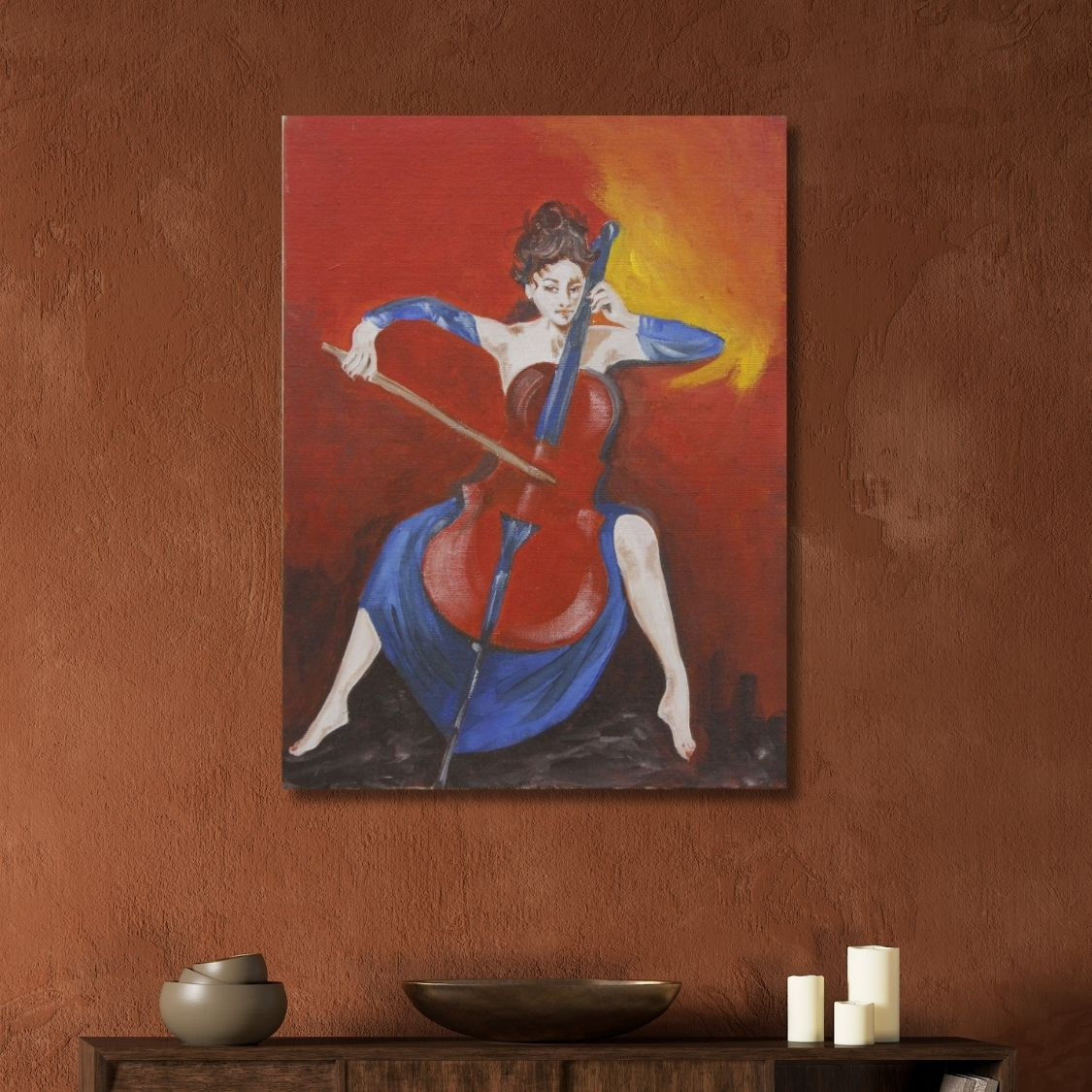 Red Blue Figurative Art
