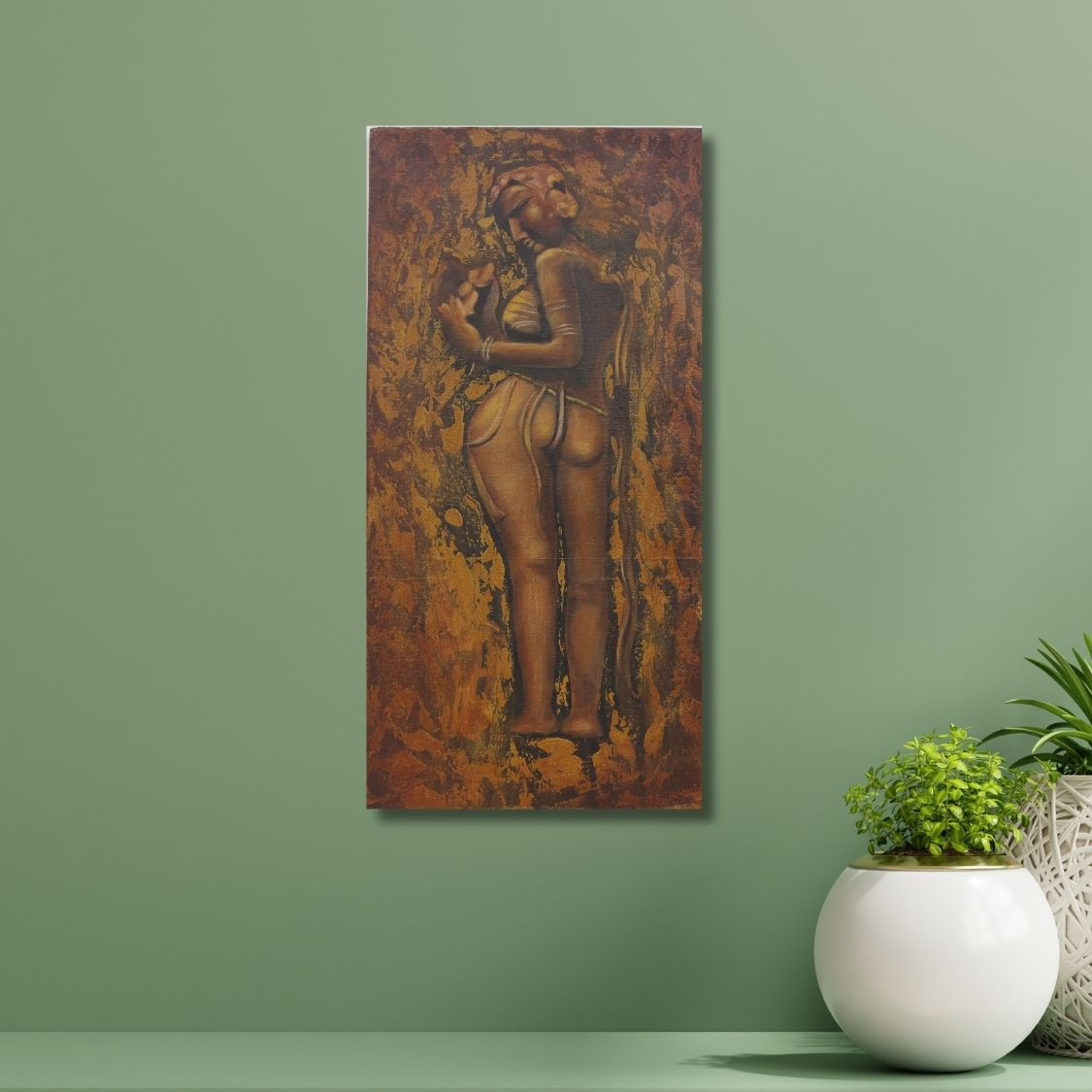 Templeinspired nude Indian painting