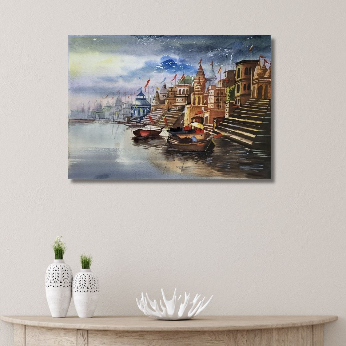 handmade varanasi watercolor art