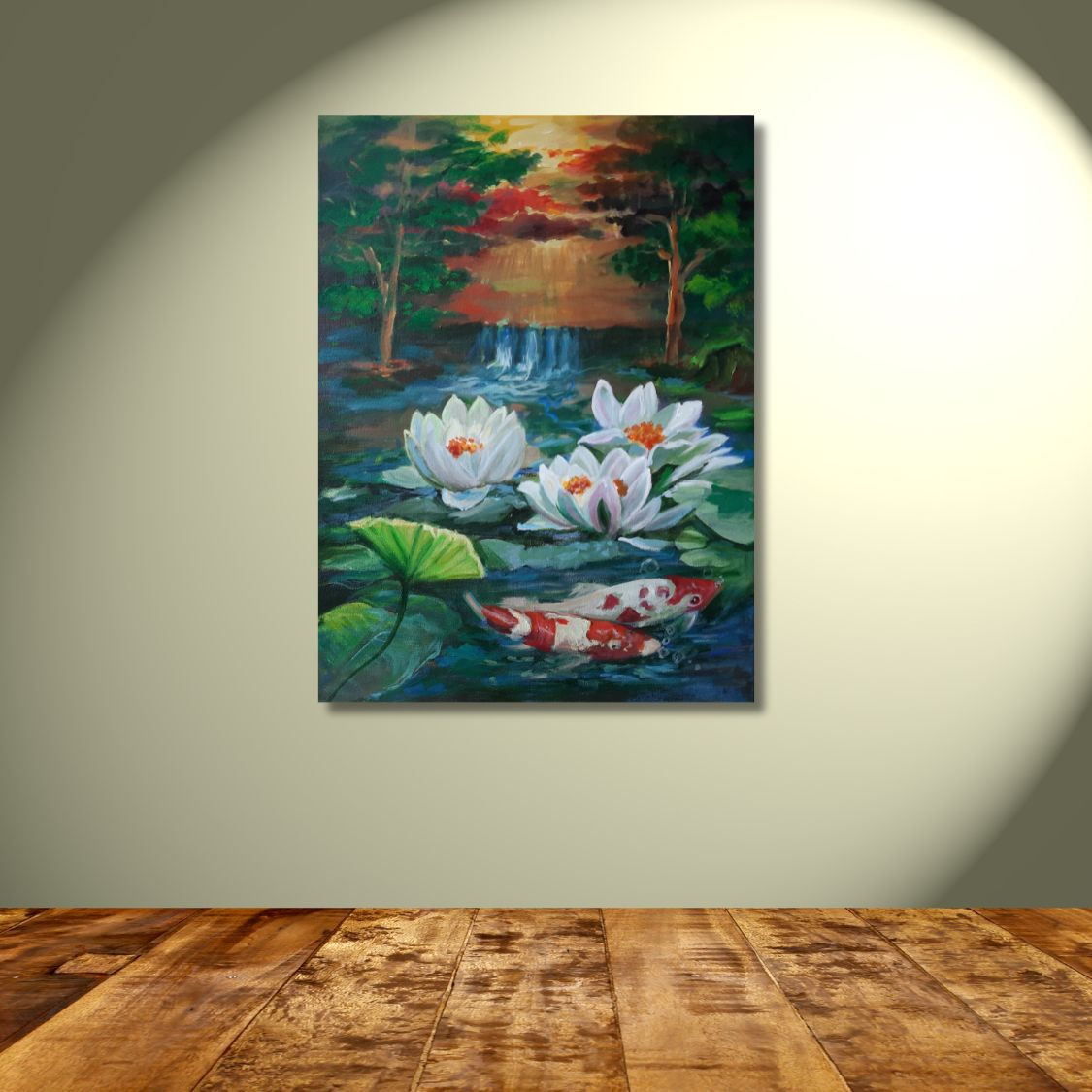 peaceful koi fish canvas