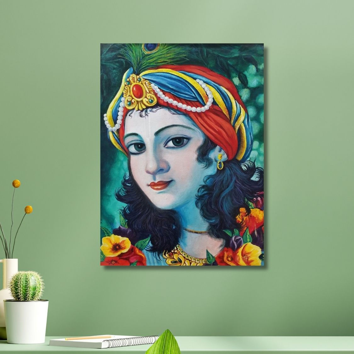 Acrylic Krishna Portrait