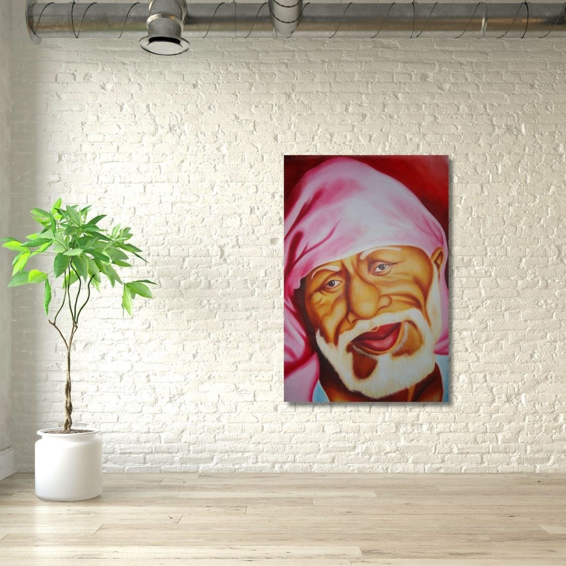 Peaceful Sai Baba Acrylic Artwork