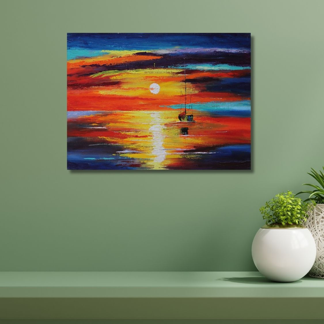 Colorful Sunset Ocean Canvas