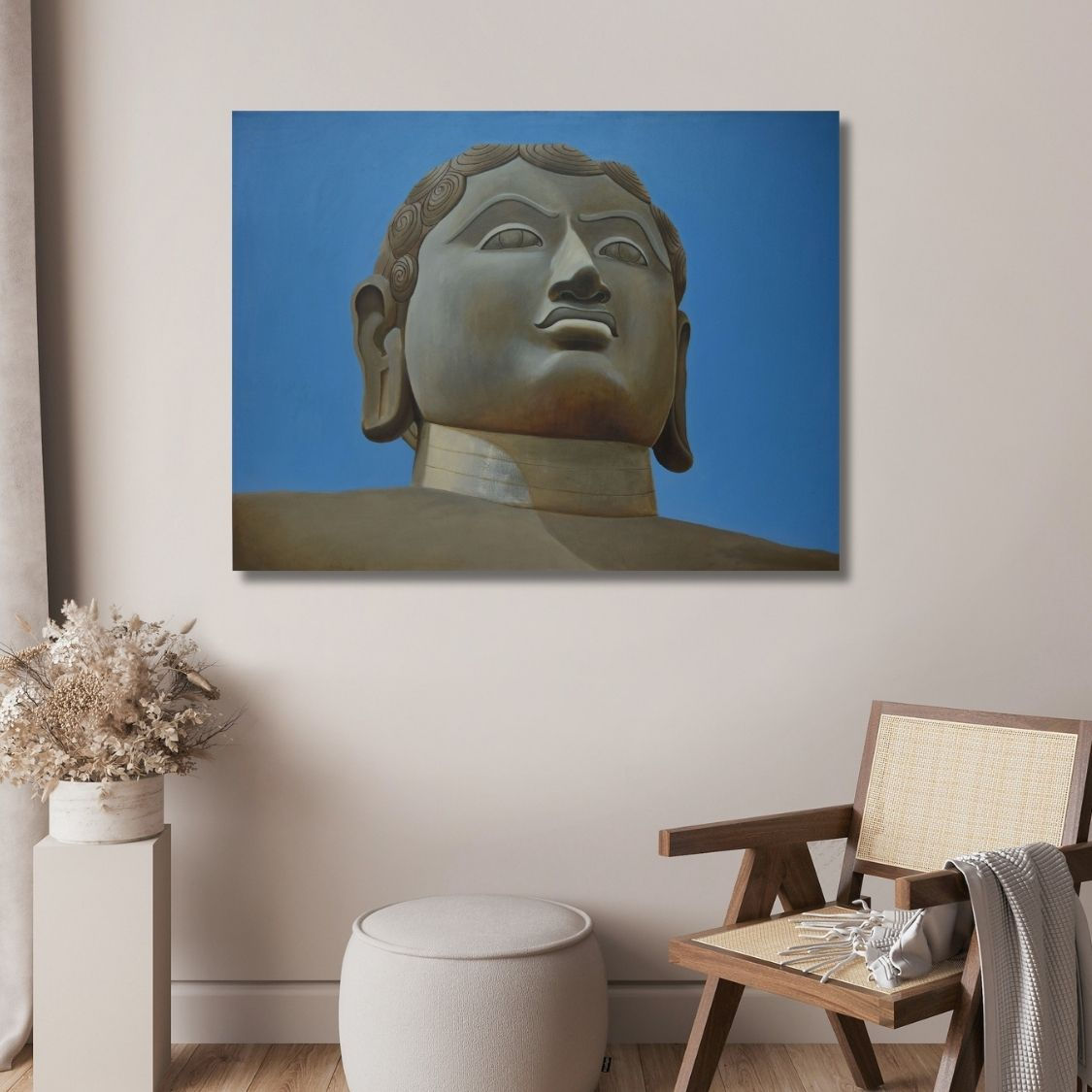 Bahubali Statue Painting Low Angle Divine View